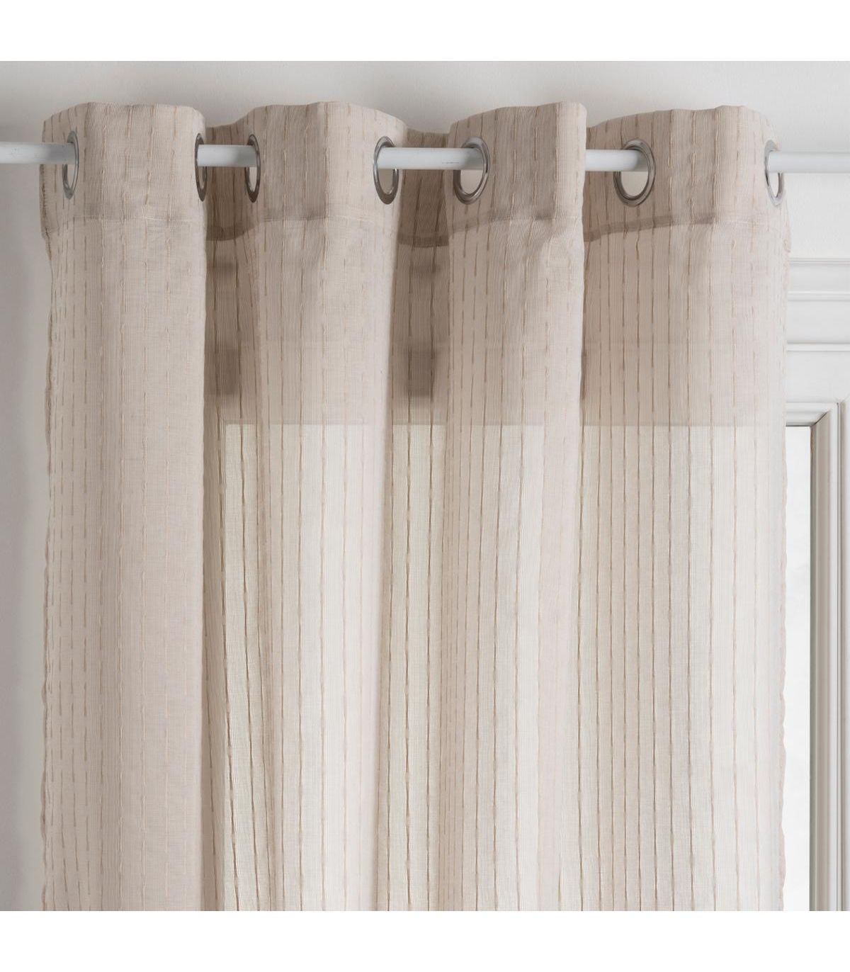 Voilage Beige Lin Claudia 140 x 260 cm | Leroy Merlin