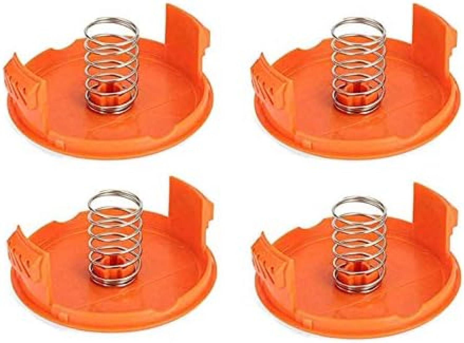 (4 osłony szpuli + 4 sprężyny) Zapasowa osłona szpuli kompatybilna z Black &amp; Decker GH900 LST201 GH600 NST2018 CST2000, osłona Weed Eater Wacker