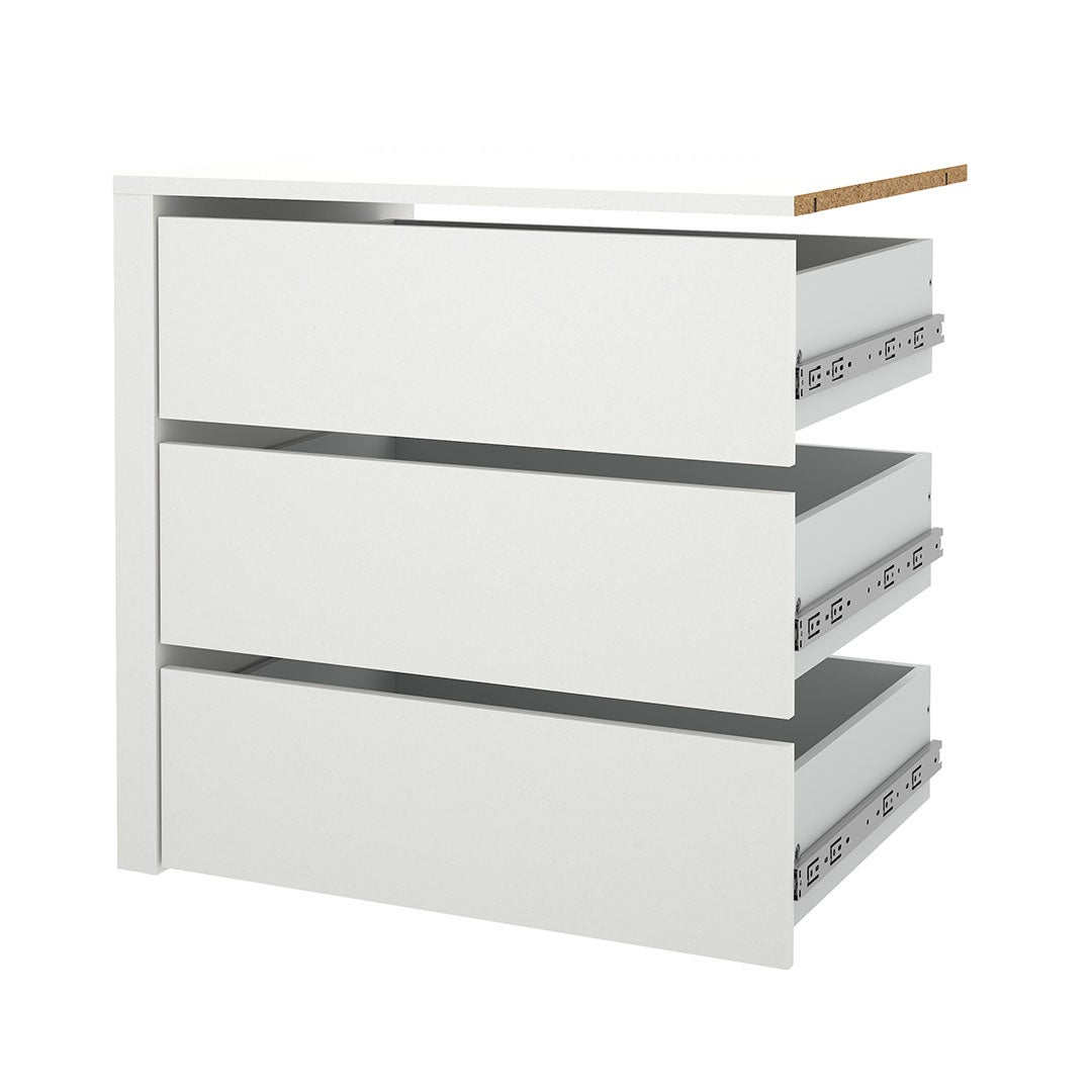 Catania wkład szufladowy 3 szuflady 71,25 cm do 240 cm szafa biała