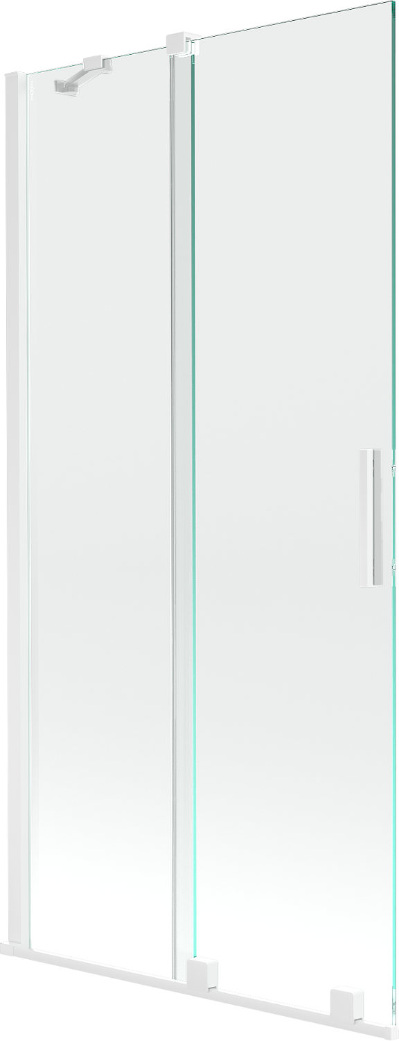 Mexen Velar parawan nawannowy 2-skrzydłowy rozsuwany 90 x 150 cm, transparent, biały - 896-090-000-01-20