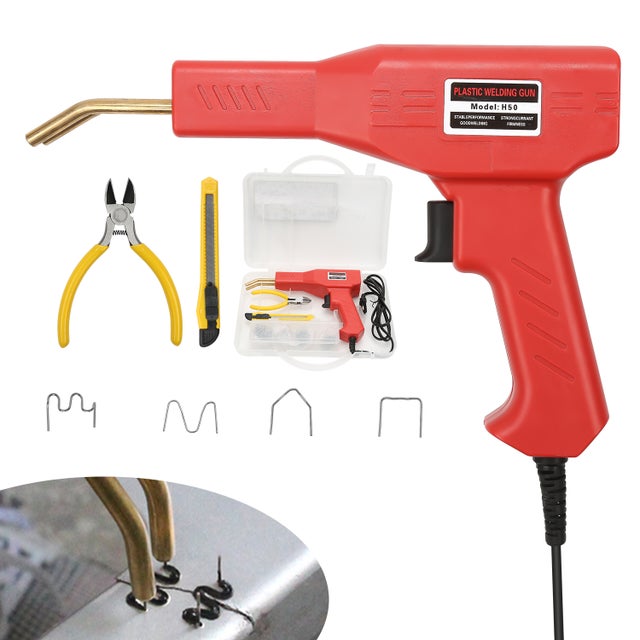 Kit di riparazione per crepe sul pannello della saldatrice di plastica portatile, fornito con sacchetti di punti metallici