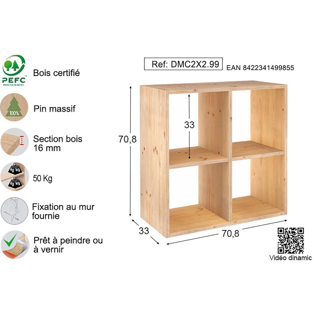 Etagères Astigarraga 2x2 Dinamic Pin (70,8 x 70,8 x 33 cm) - 7
