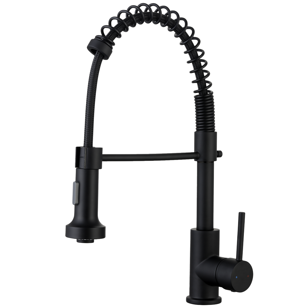 Plimo bateria zlewozmywakowa z ruchomą słuchawką prysznicową, matowa czerń