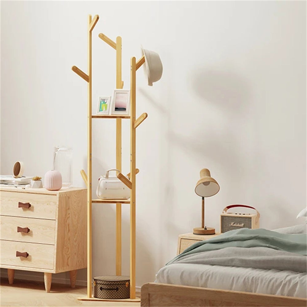 Cintre simple sur pied, cintre multifonctionnel pour vêtements et sacs, adapté au salon, à la chambre et au couloir - 3