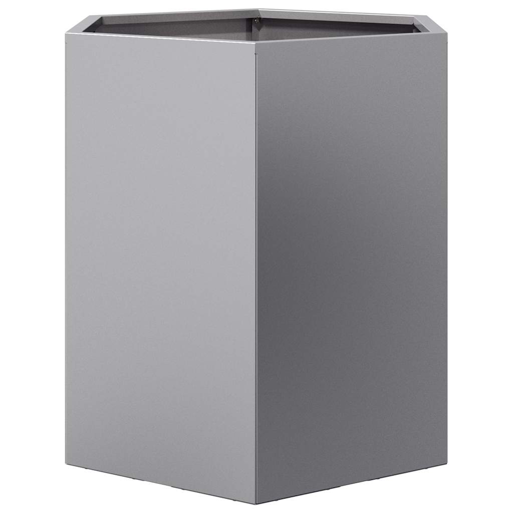 Maison Exclusive - Jardinera hexagonal acero inoxidable 46x40x45 cm - 5