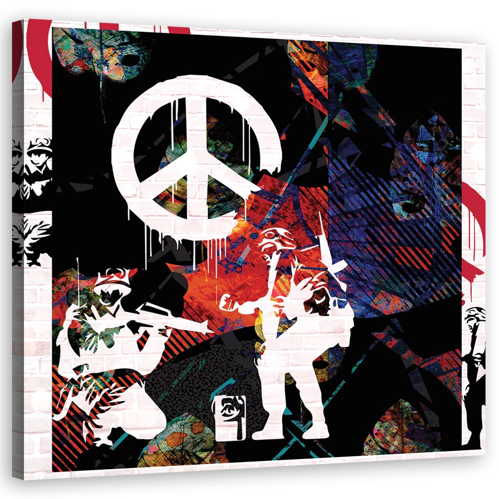 Obraz na płótnie, Banksy Peace Soliders 60x60