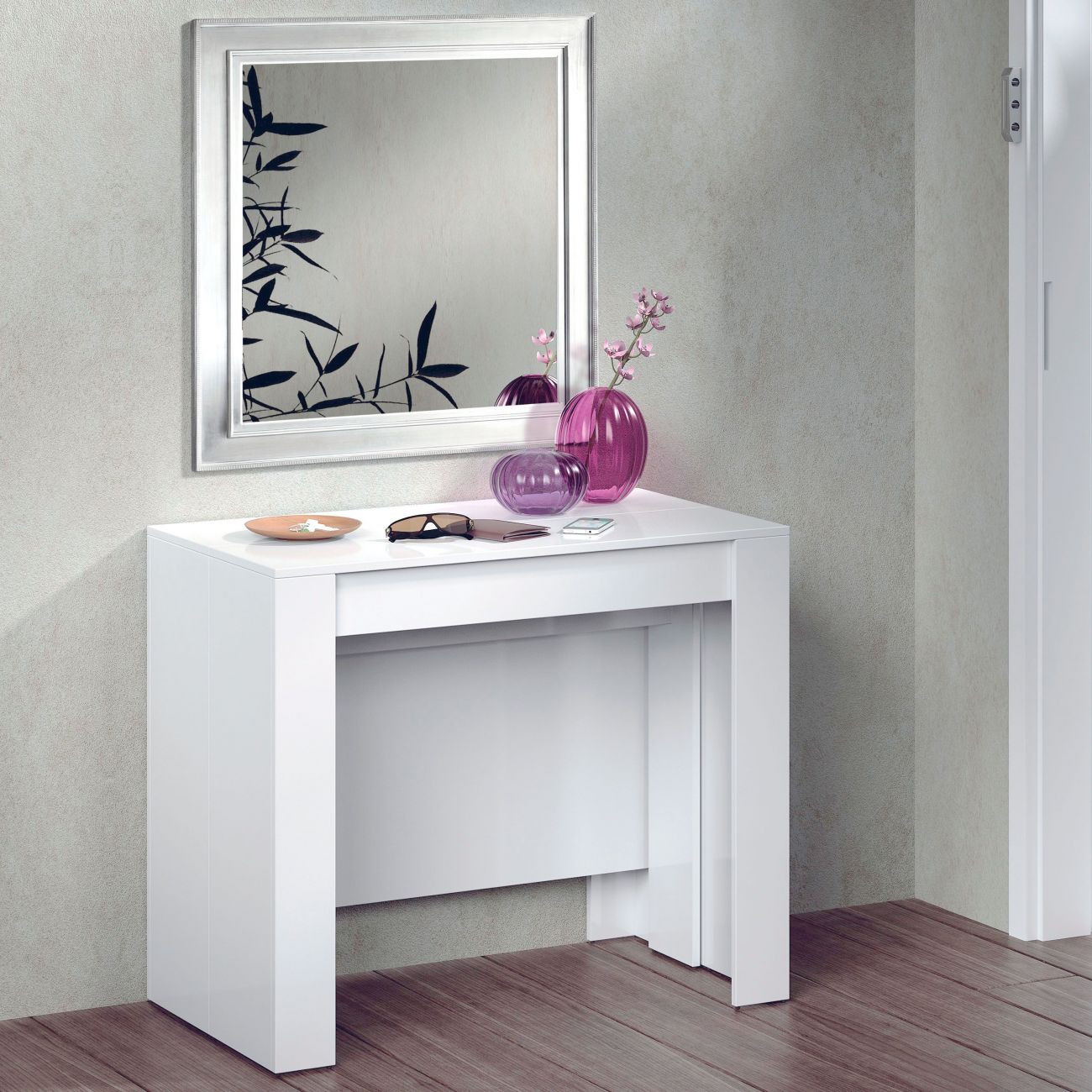 Table à manger LENA extensible L51/237cm - Blanc - 6