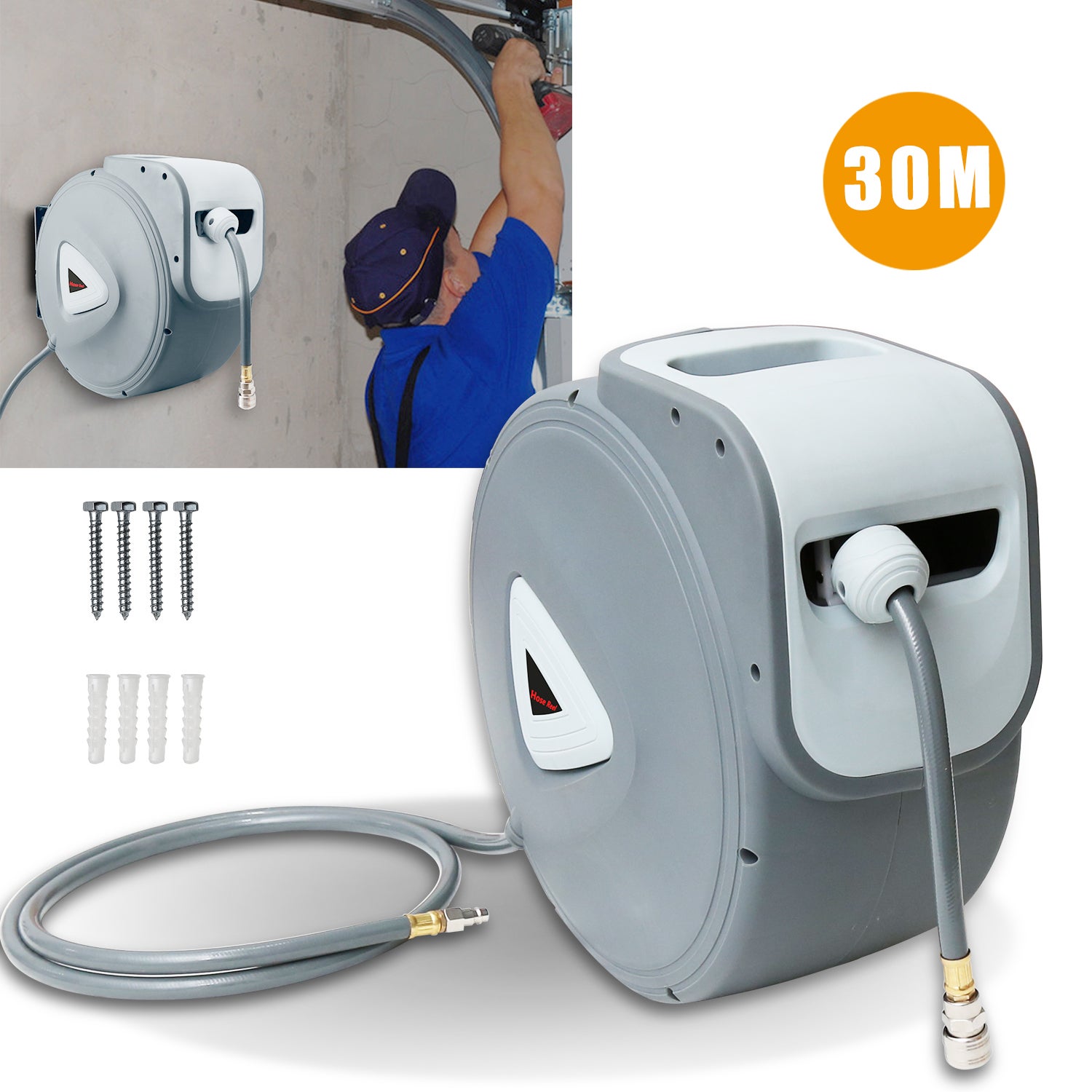 Prebena Z180.00 Enrouleur Tuyau Air Comprimé 30m 13 Bar - Qualité Professionnelle