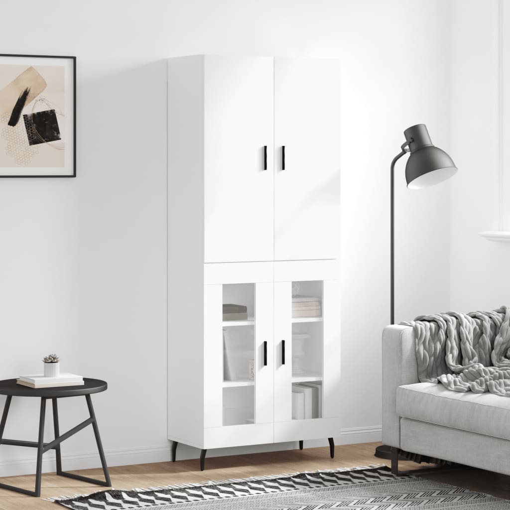 Buffet haut Blanc 69,5x34x180 Bois d'ingénierie - 2
