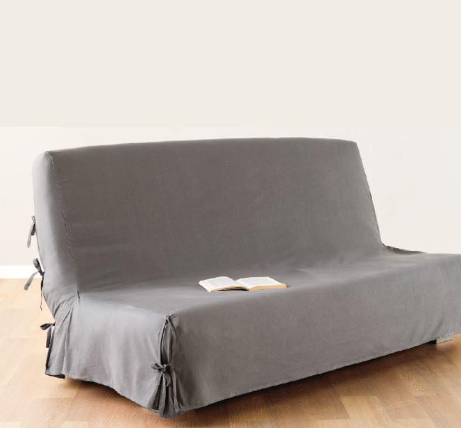 Funda para sofá cama - algodón - gris claro - 140x200 cm - atmosphera créateur d'intérieur