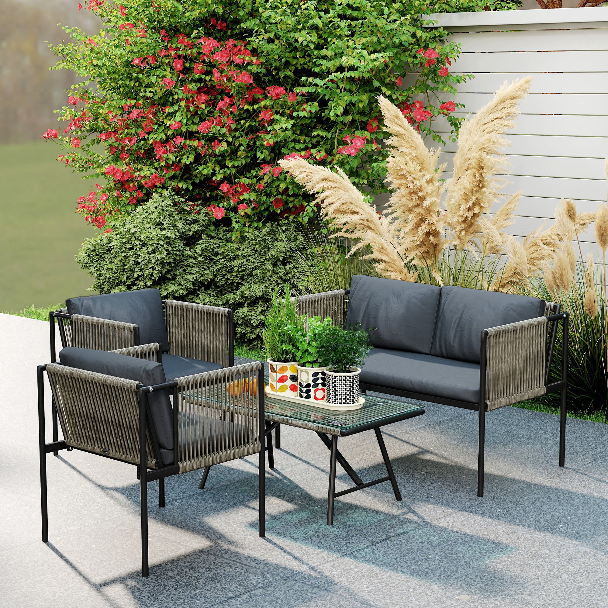 Outsunny Poltroncine In Rattan Da Giardino Outsunny Set Salotto Da