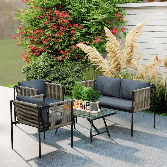 Outsunny Poltroncine In Rattan Da Giardino Outsunny Set Salotto Da