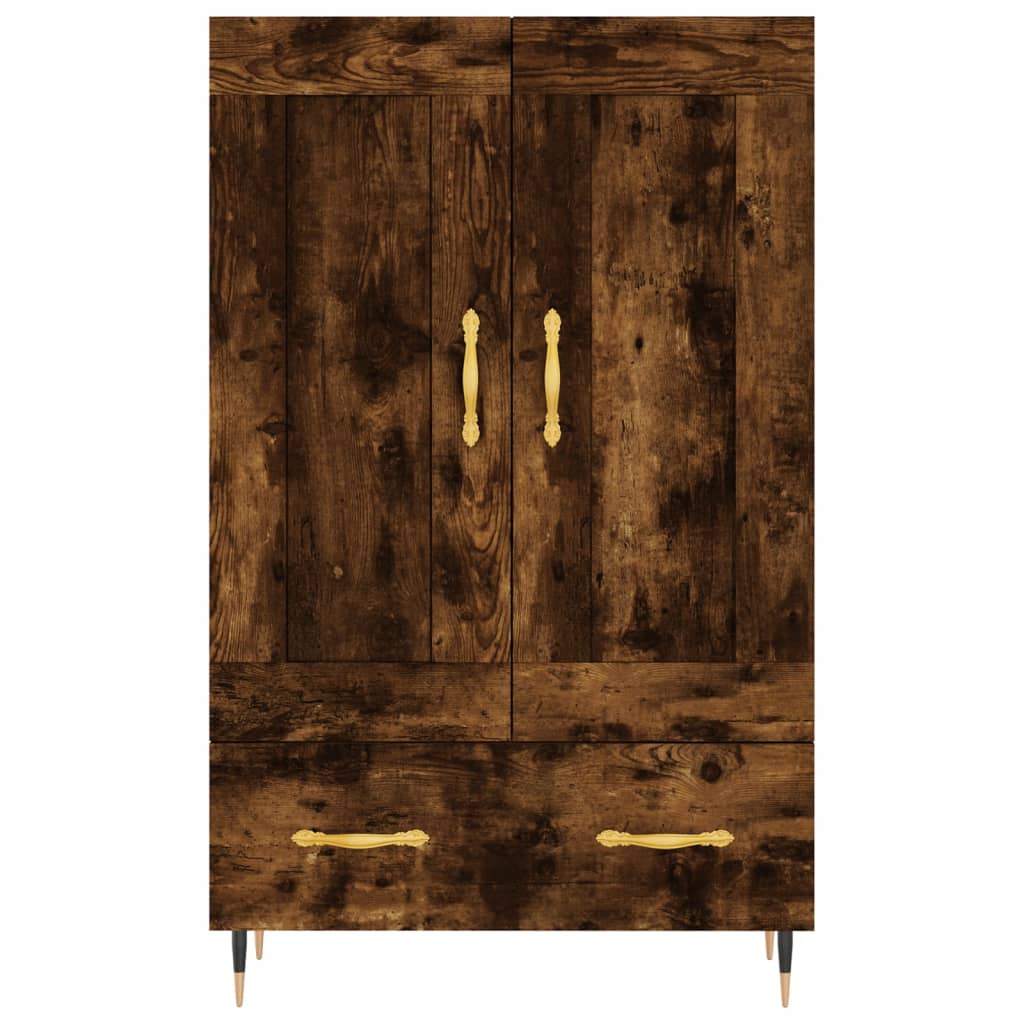 Credenza alta in rovere affumicato 69,5x31x115 cm in multistrato - 5