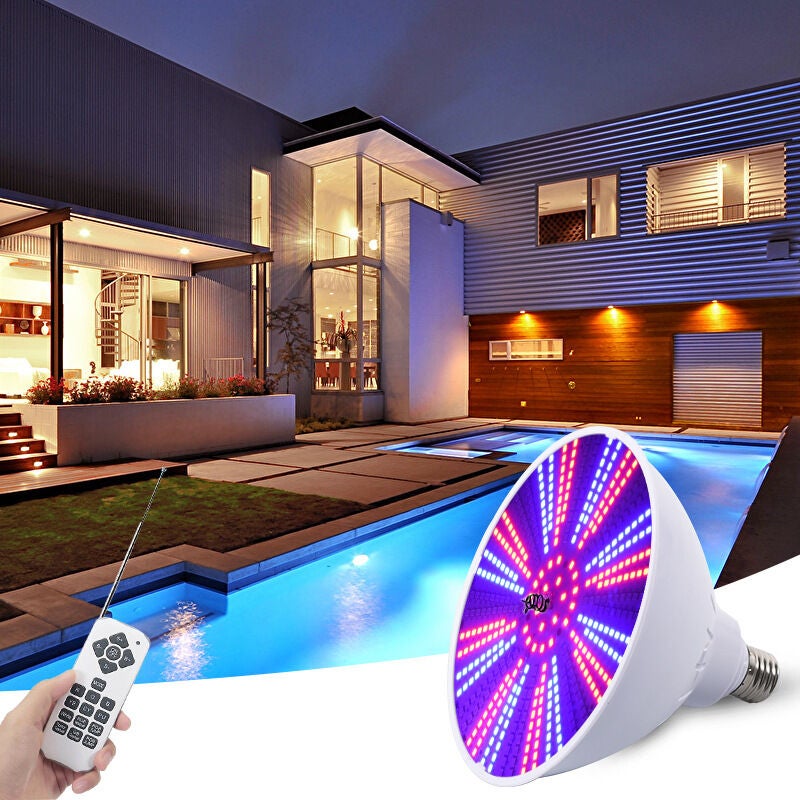 Wodoodporna żarówka LED E27 PAR38 RGB 120 V 40 W z 18-przyciskowym pilotem na podczerwień (RGB)