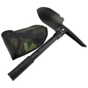 URPRO Pelle Pliante Militaire Avec Pioche – Acier Carbone 1,5 Mm + Étui – Idéale Camping & Survie