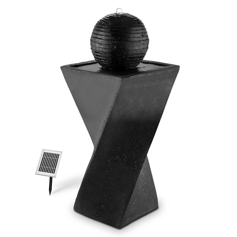 Fontaine de jardin - Blumfeldt Schönbrunn - Fontaine solaire - 200L/h - Fontaine décorative - 2W - LED - Noir - 5