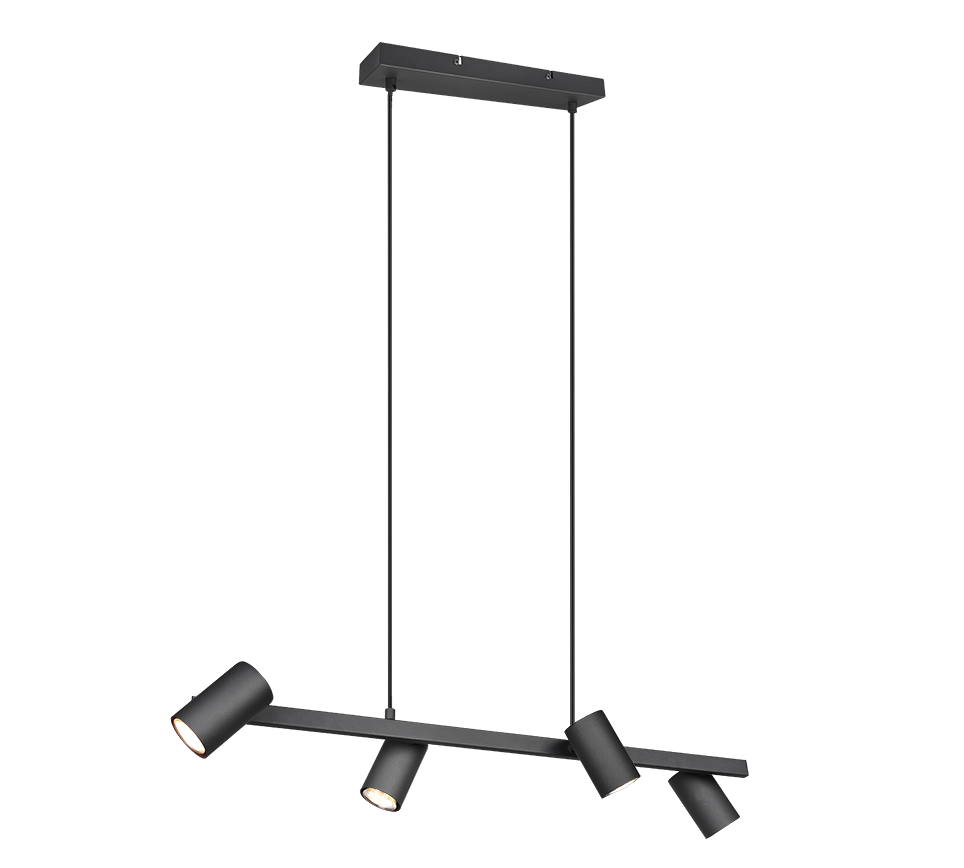 Lampa wisząca MARLEY czarna 4 x GU10 x 35W wym:150x80x80cm Trio