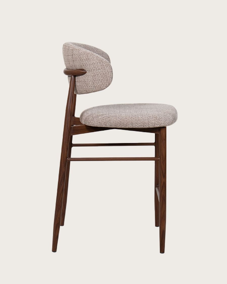 Kerin - Chaise de bar en tissu et pieds métal - 5