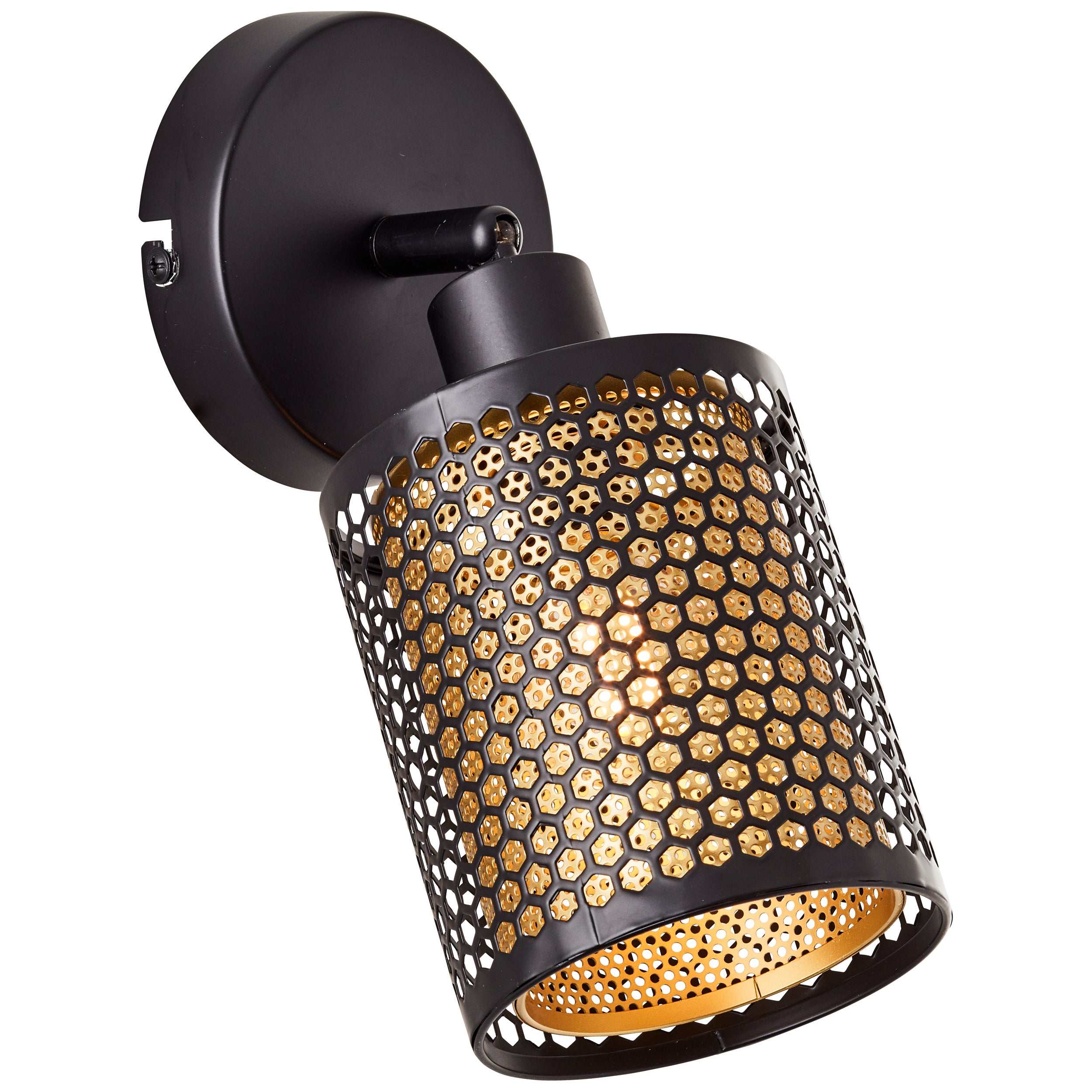 Brilliant lampa ścienna Cheval czarny złoty metal/czarny bambus 1x D45, E14, 28 W