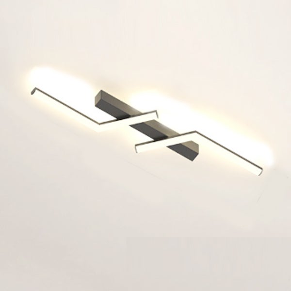 Nowoczesna czarna lampa sufitowa, lampa wisząca, kinkiet, taśma świetlna LED, oświetlenie pokoju, białe światło - 60 cm