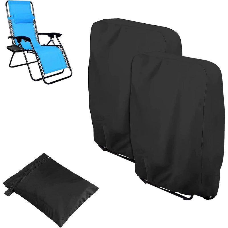 Pokrowiec na krzesło składane, tkanina Oxford 210D, 2 sztuki, 71 x 110 cm, kolor czarny