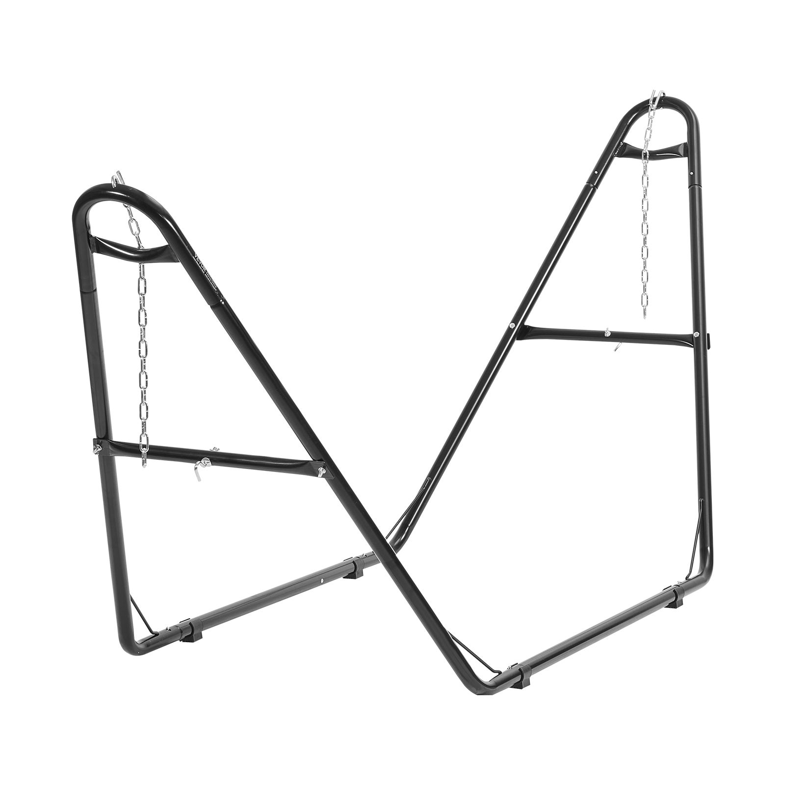 Amaca Doppia Prime Garden Con Supporto In Acciaio Salvaspazio - Strisce Nere (Portata 204 Kg)