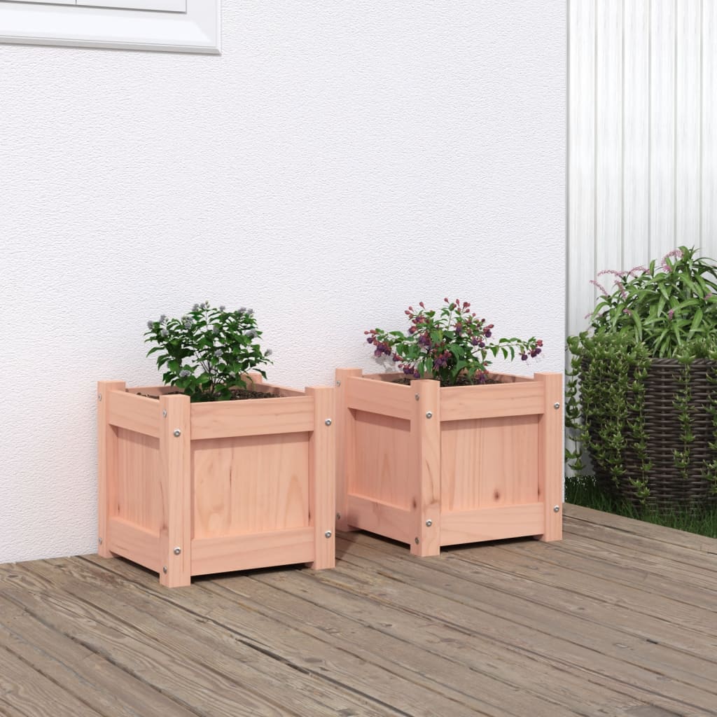 Lot de 2 Jardinières - Bacs à fleurs - Pots de fleurs bois massif douglas n2281l - 2