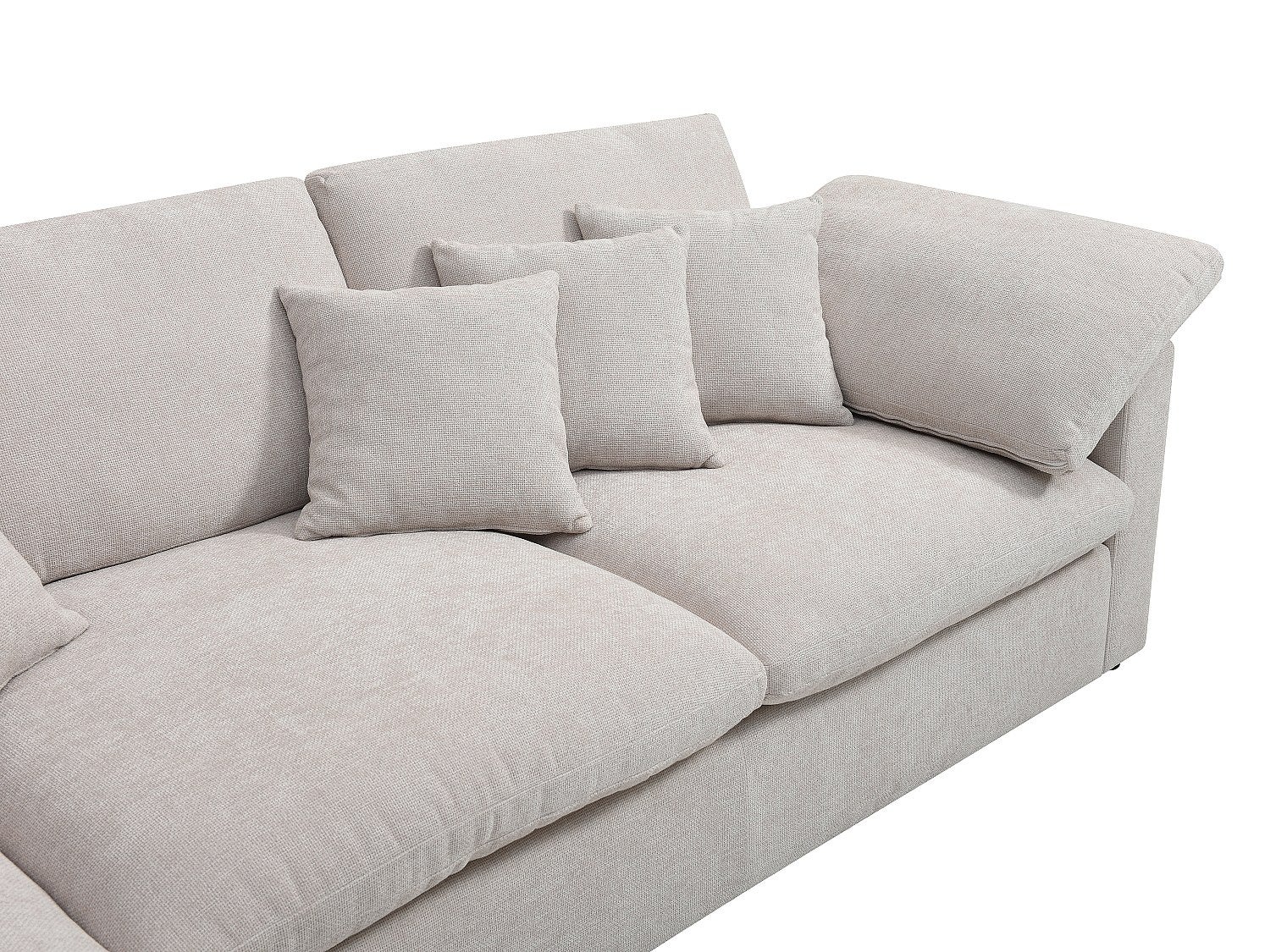 Canapé d'angle gauche en tissu texturé beige TRODANO - 4