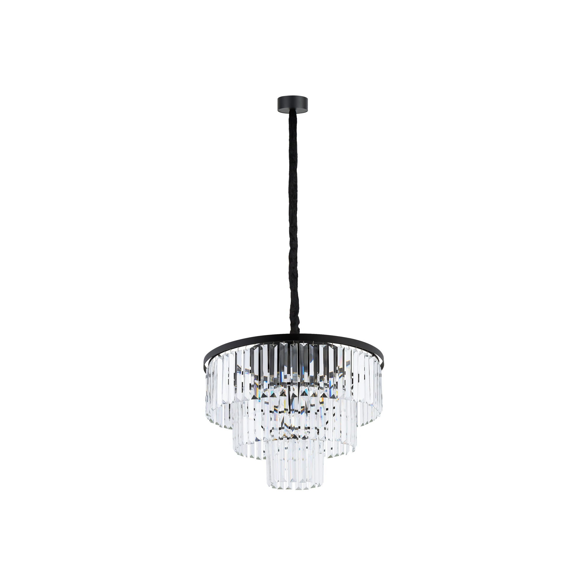 Lampa wisząca Cristal czarno-przezroczysty 9xE14x40W kryształowy wym: 140 x 56 x 56 cm kryształ Nowodvorski Lighting