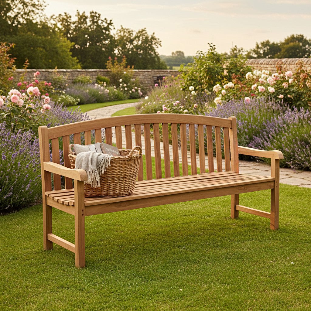 Banc en teck massif Cambridge 180 cm - 4