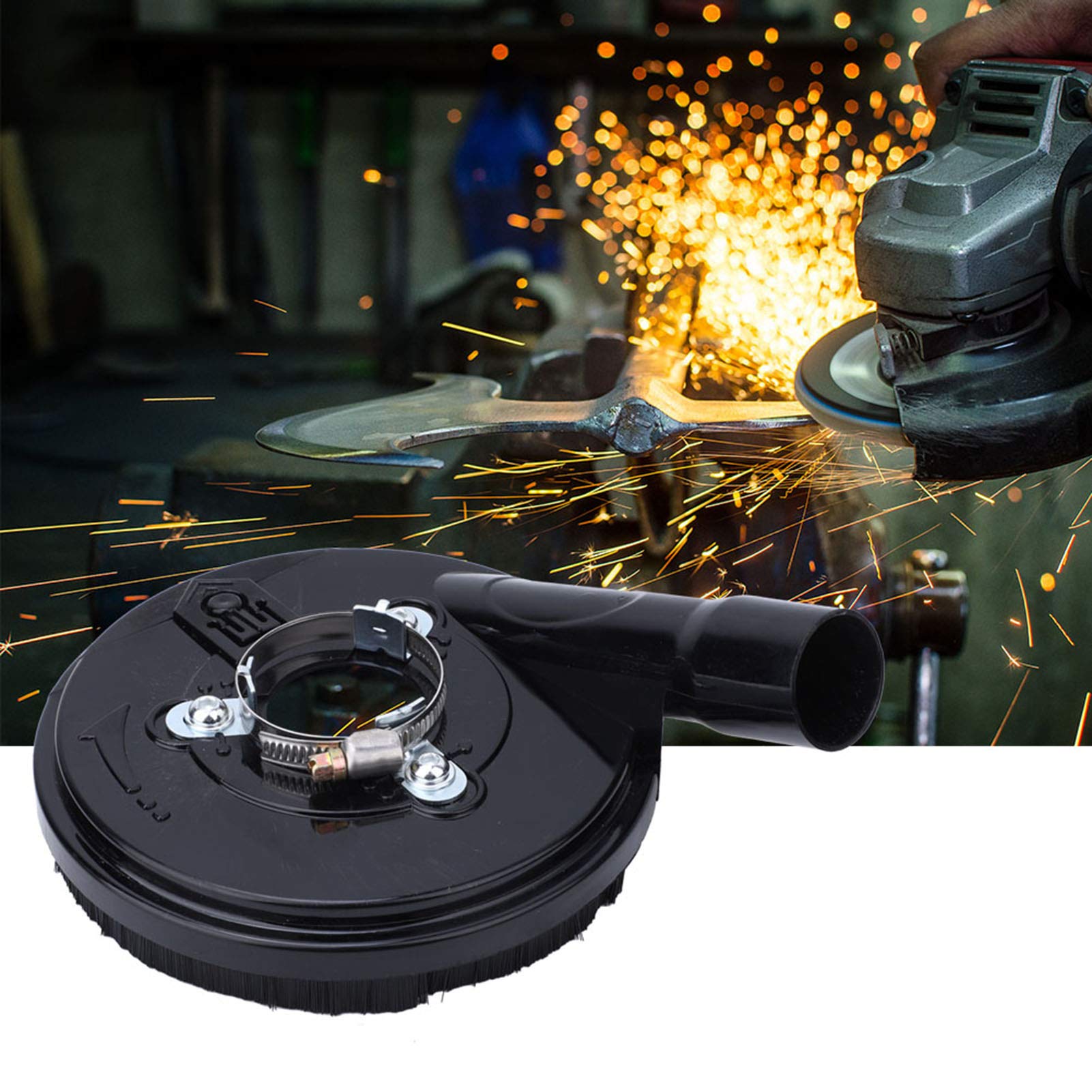 Capot d'Aspiration pour meuleuse d'angle 125 mm avec brosse Couronne, avec diamant Meule 125 mm pour le béton
