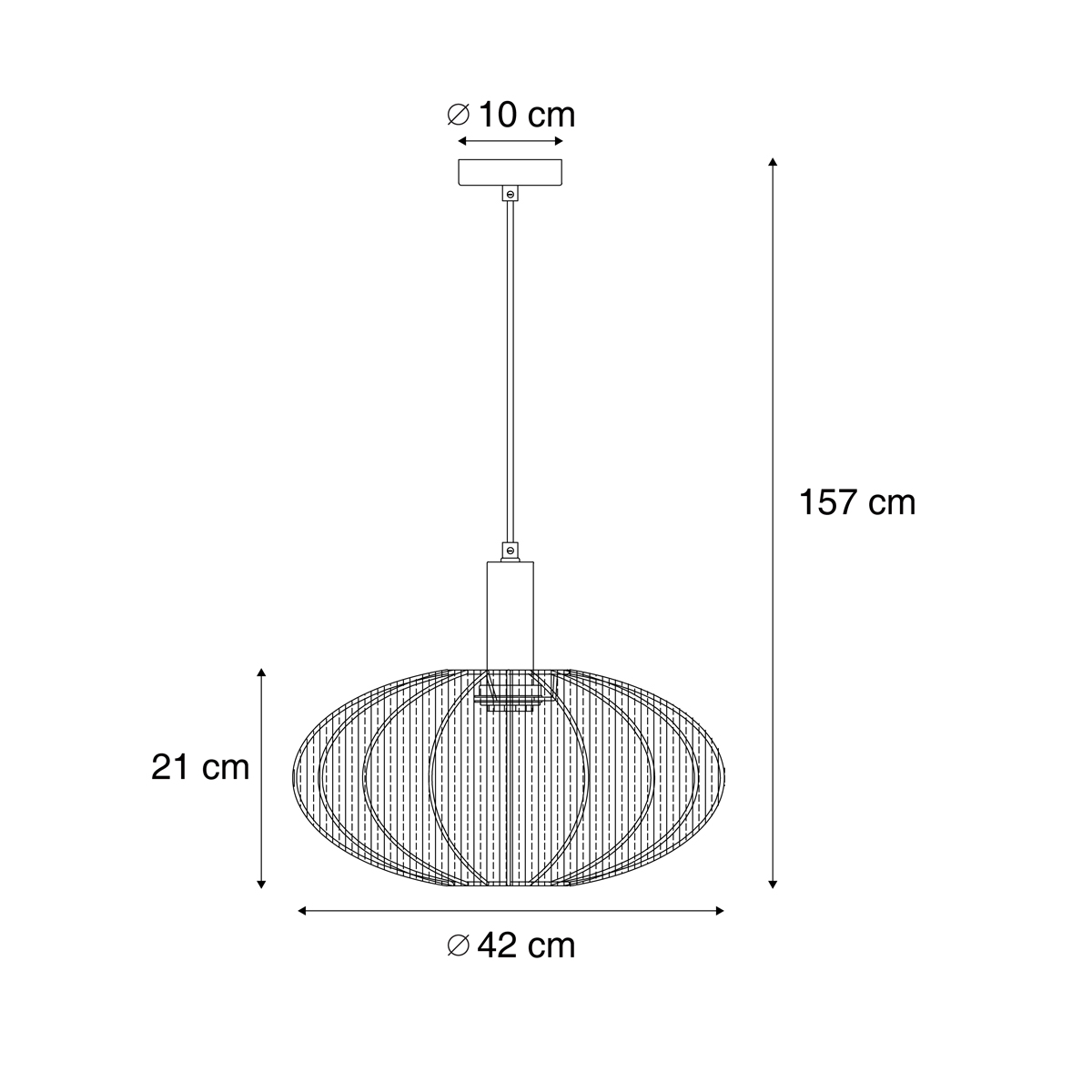 Suspension bida - 1 lumière - Ø 42 cm - Beige - Japandi - Éclairage intérieur - Salon I Chambre I Cuisine I Salle à manger - 3
