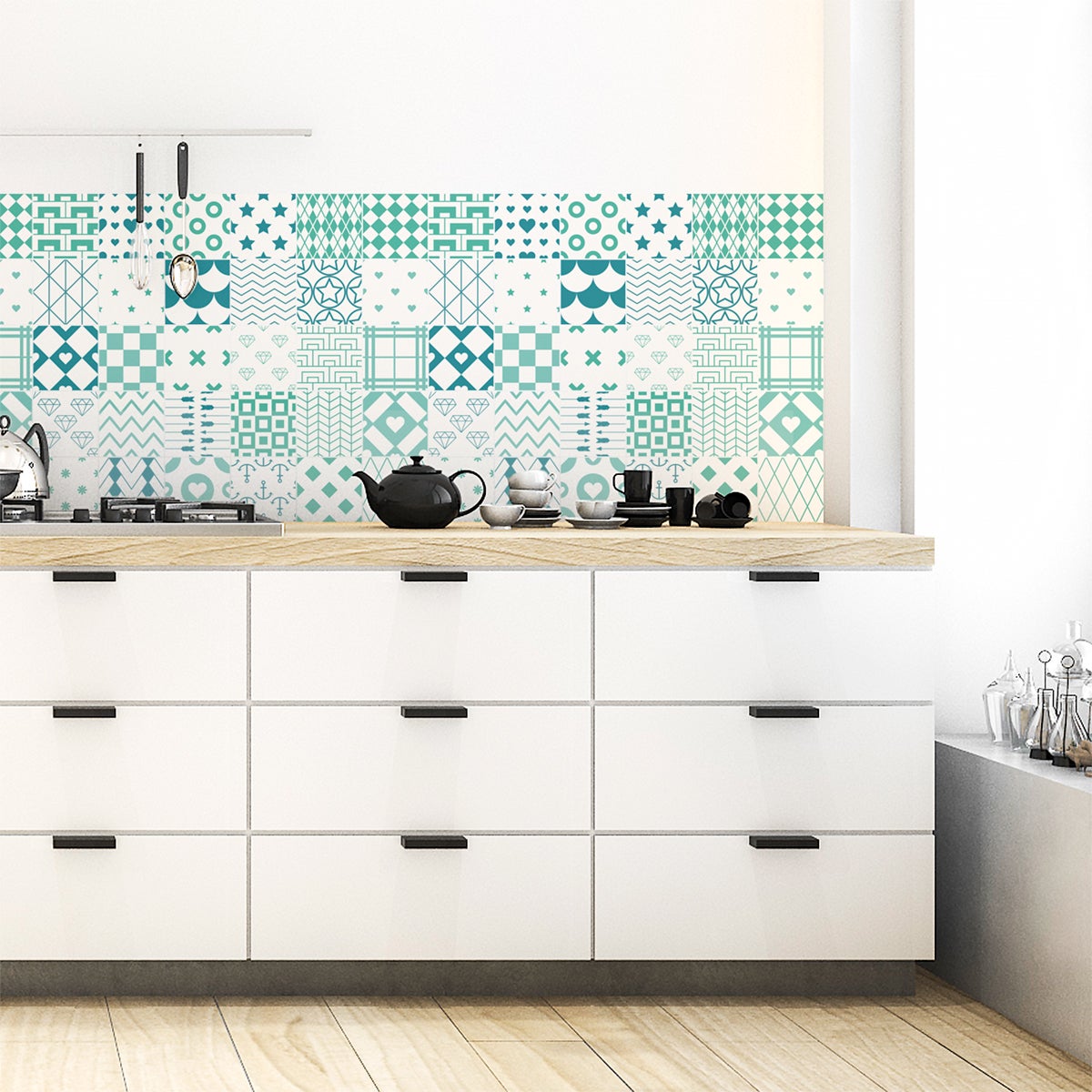 Sticker Mural Carrelage Adhésif Cuisine Salle De Bain - 30 STICKERS Carrelages Meuble Lucialina 30stickers10x10cm 86805073