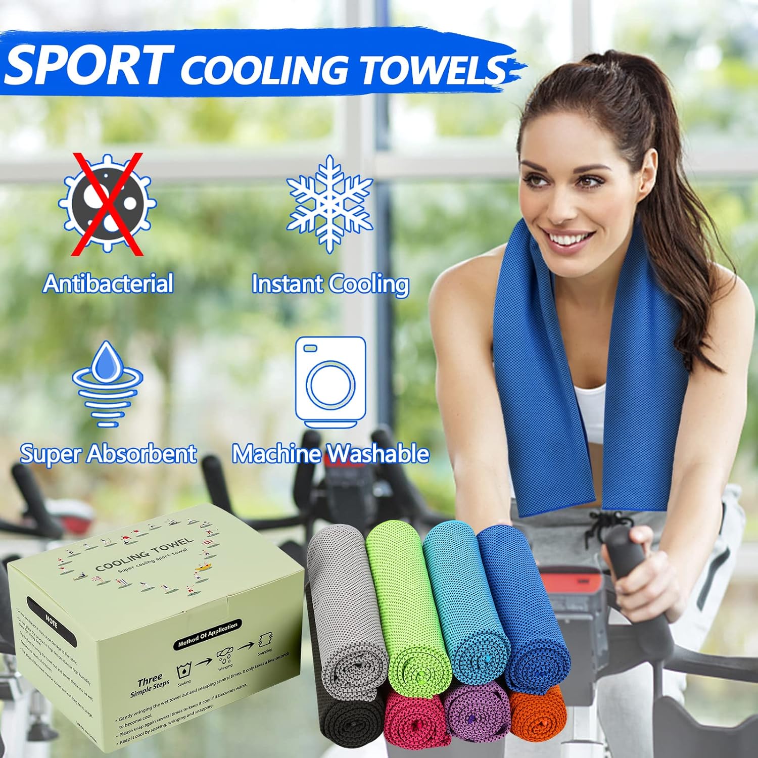 Lot De 10 Serviettes Rafraîchissantes Sport – Microfibre 30x80cm – Beige, Unisexe