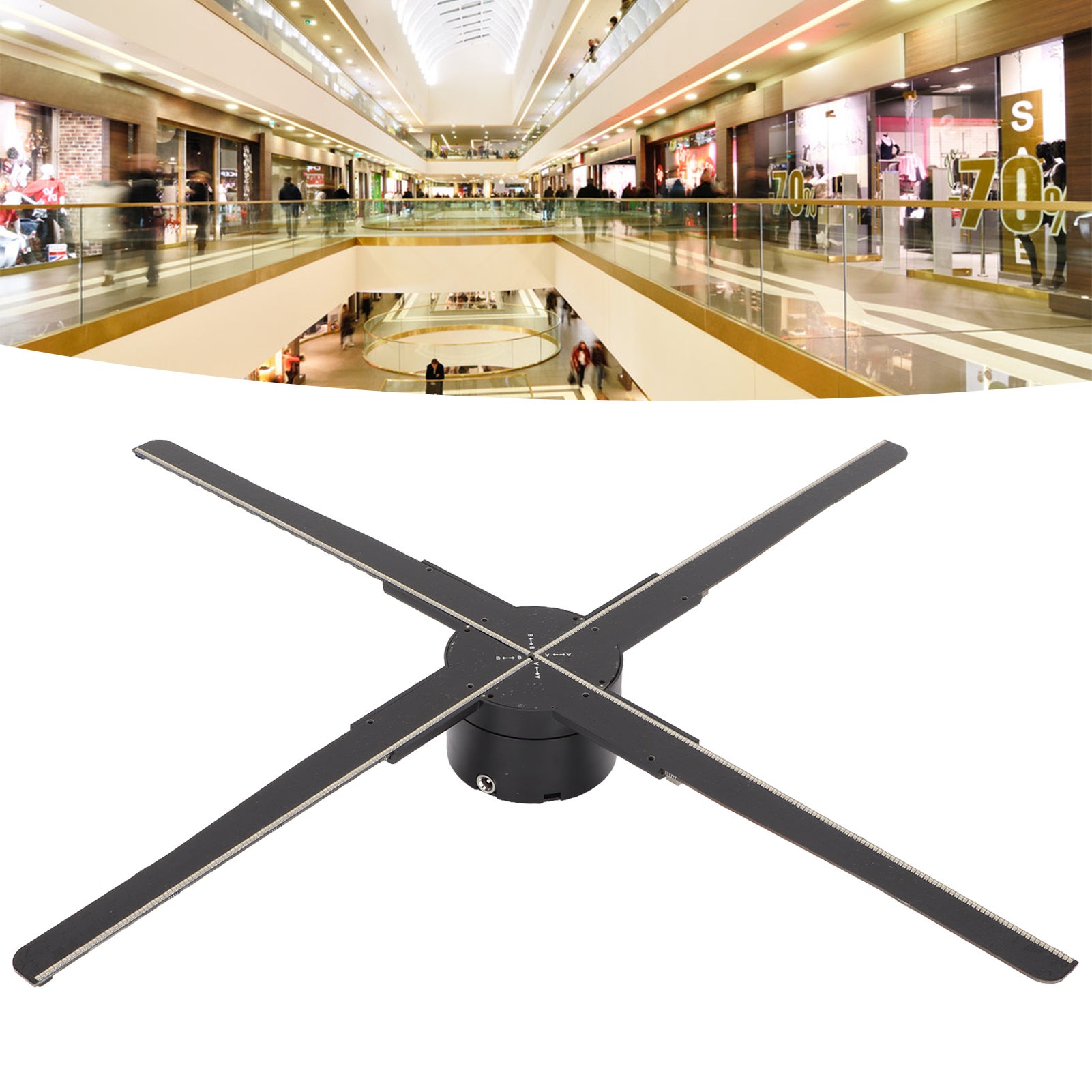 Ventilatore Ologramma 3D LED 16.5" - Proiezione Olografica Per Pubblicità E Negozi, Controllo WiFi - Foto 7