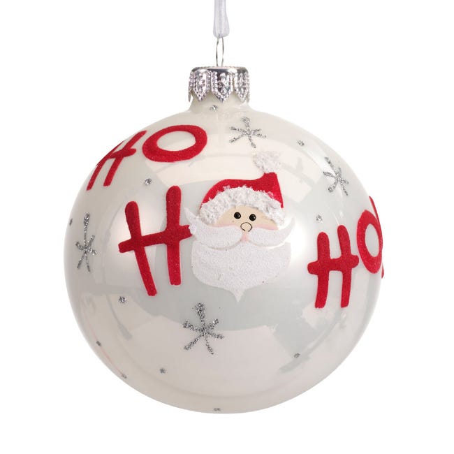 Lauscha - Set di 9 palline di vetro per albero di Natale, decorazione per albero di Natale, in smalto bianco ghiaccio, dimensioni: 8 cm Lauscha - Set di 9 palline di vetro per albero di Natale, decorazione per albero di Natale, in smalto bianco ghiaccio, dimensioni: 8 cm