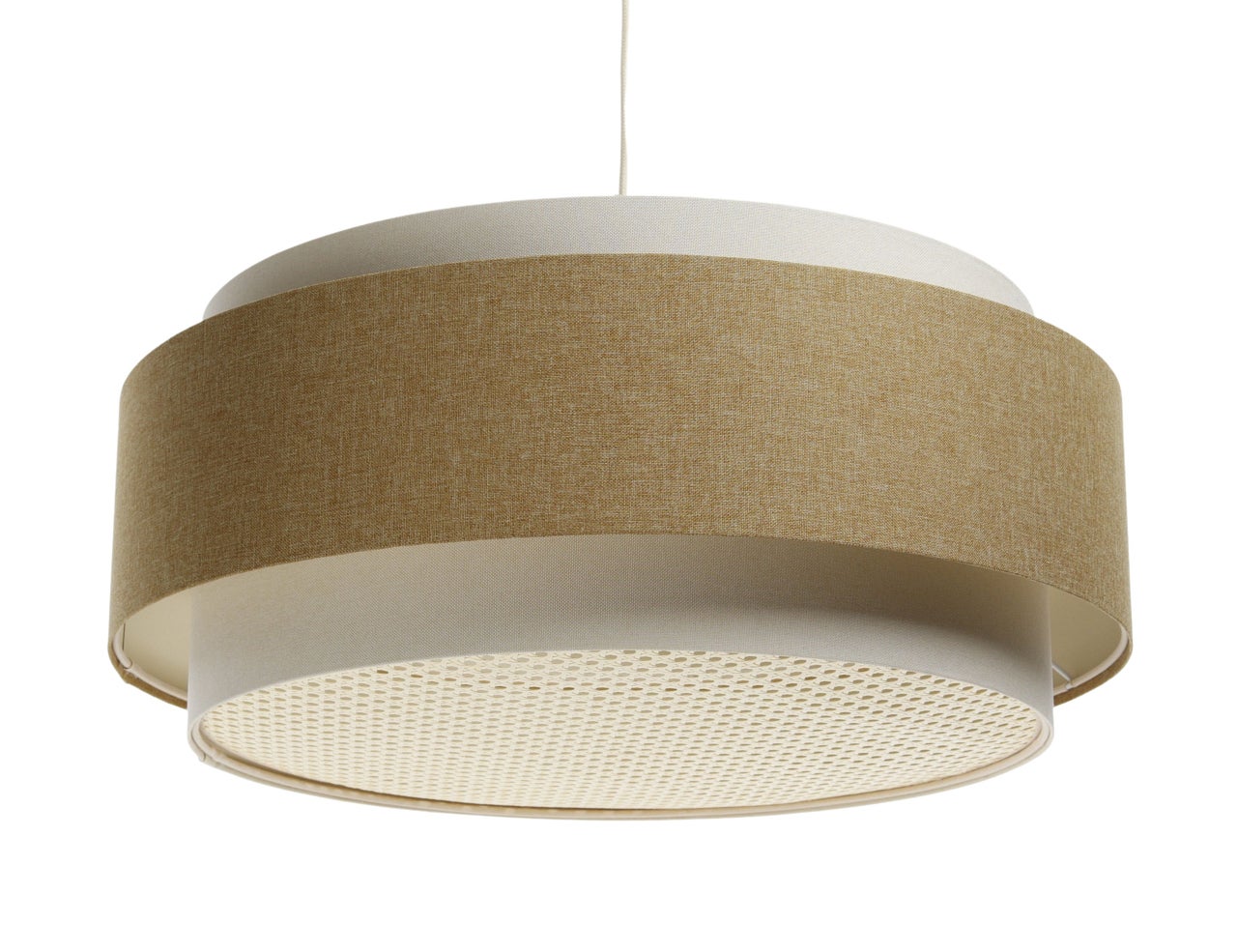 Lampa wisząca ERUTAN DUDU RATTAN kremowa/żółta