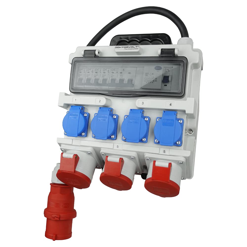 Distributore Corrente Mobile TD-S/FI Mennekes - 6 Prese 230V, Cavo Incluso, IP54