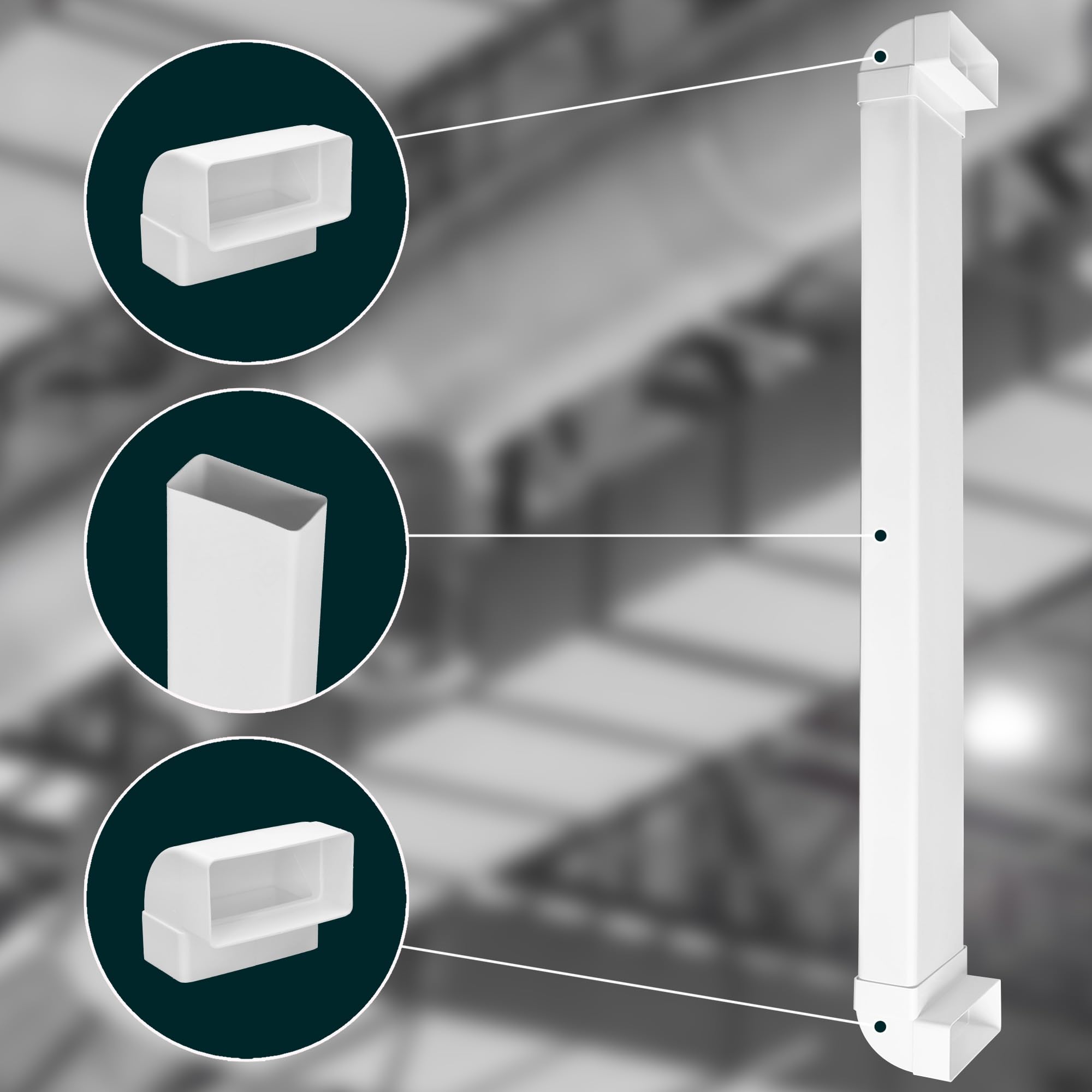 Canal de câbles encastré pour TV 110 x 55 mm L: 112 cm - Plastique passage de câbles invisible - Goulotte Passe Cable - KOTARBAU - 7