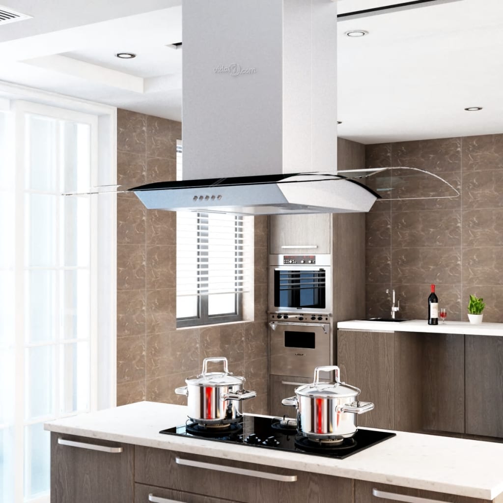 Vidaxl Campana Extractora De Techo 90 Cm Acero Inoxidable 756 M³/H Led Carbón/Plateado Acero Inoxidable, Leroy Merlin