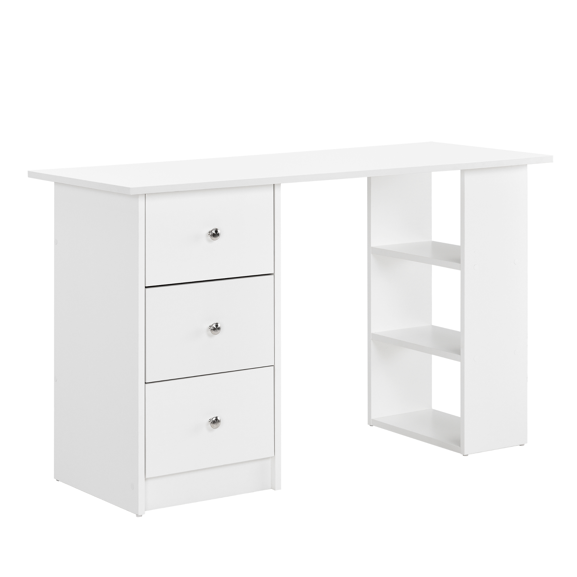 Bureau avec 3 tiroirs Lemberg 120 x 49 x 72 cm blanc [en.casa] - 2