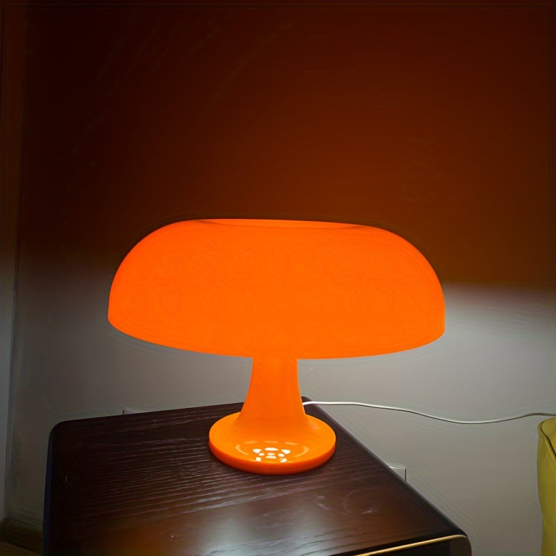 Fil USB contrôlé tricolore, lampe de table champignon LED, chambre chevet salon éclairage décoratif lampe de table simple moderne, orange - 5