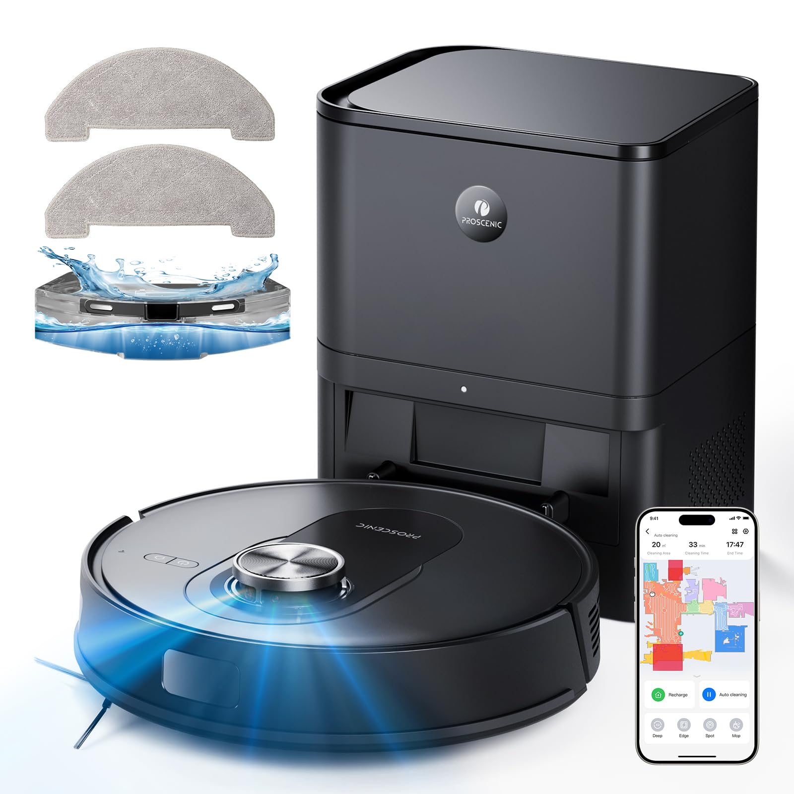Proscenic Q8 Max Robot Aspirapolvere E Lavapavimenti | Mappatura LiDAR, Svuotamento Automatico - Foto 6