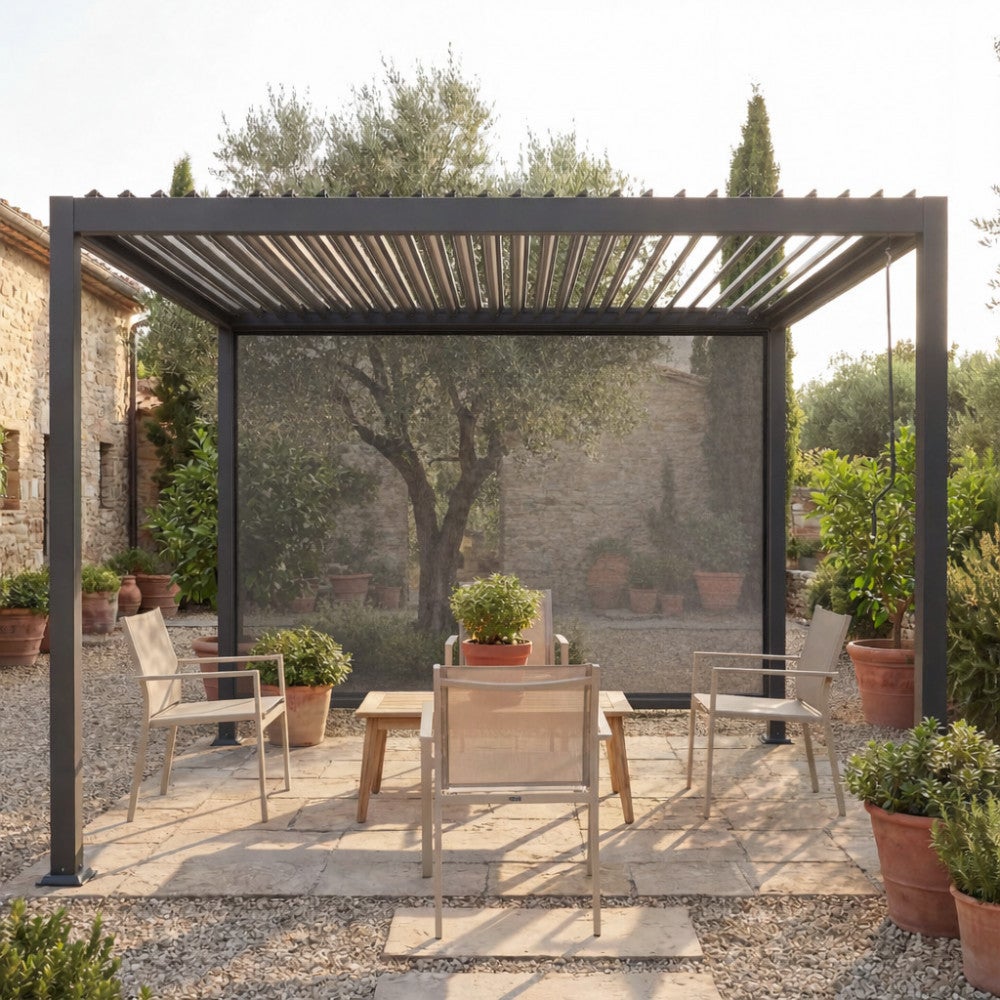 Store pour pergola bioclimatique Tero 4 m rideau enrouleur accessoire - 2