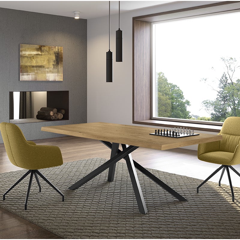 Spike - Stół stały (wys. 200 x 76 cm) w okleinie z czarnego dębu