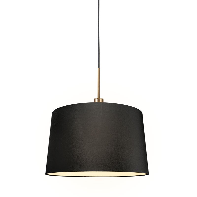 Qazqa nowoczesny lampa wisząca z kloszem (1 punkt) - Combi - czarny, okrągły, max. 60w, kompatybilny z żarówką LED, e27, 45cm