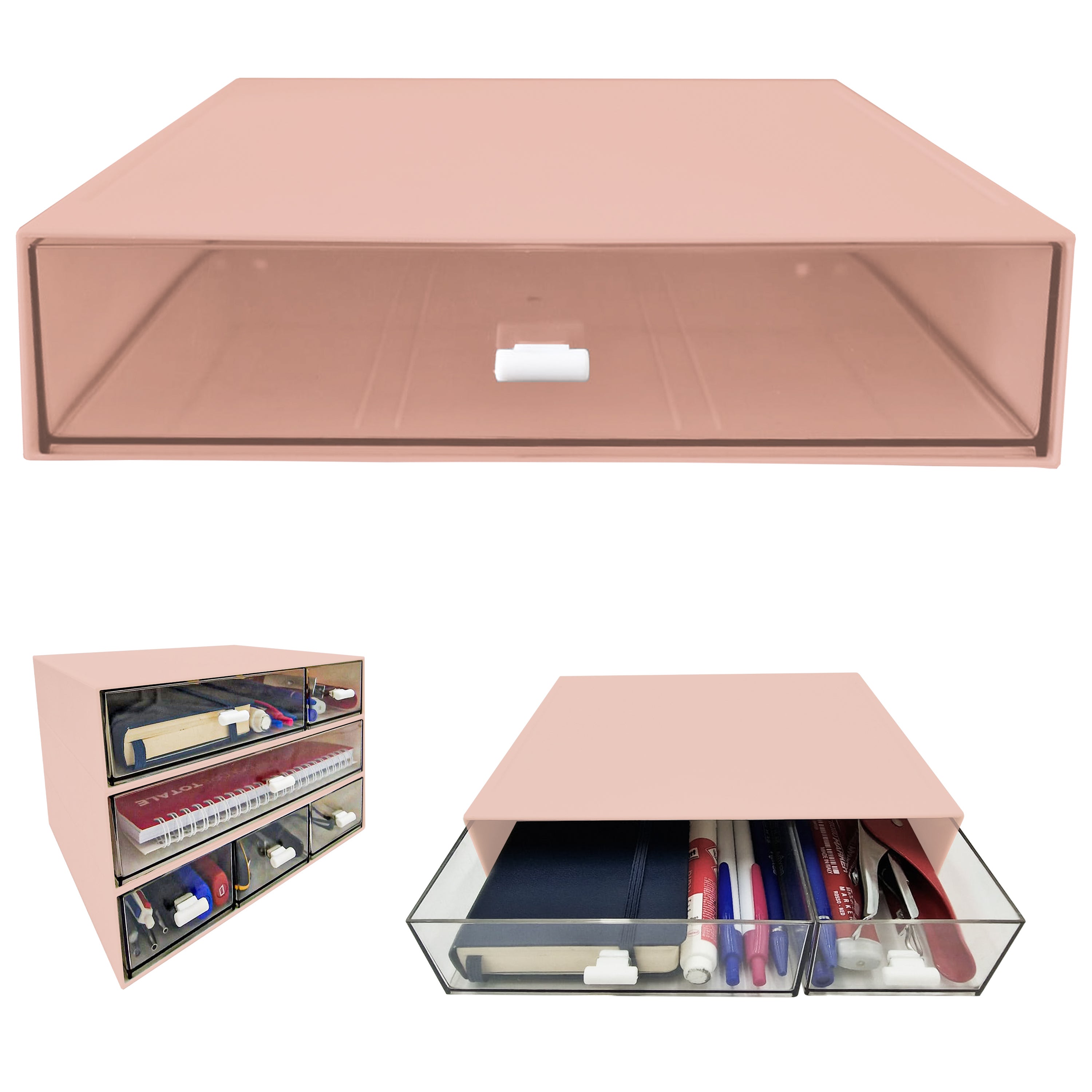 Organizzatore Da Scrivania In Acrilico E Legno - 2 Ripiani, Scaffale Portaoggetti Per Ufficio, Cucina, Cosmetici, Spezie