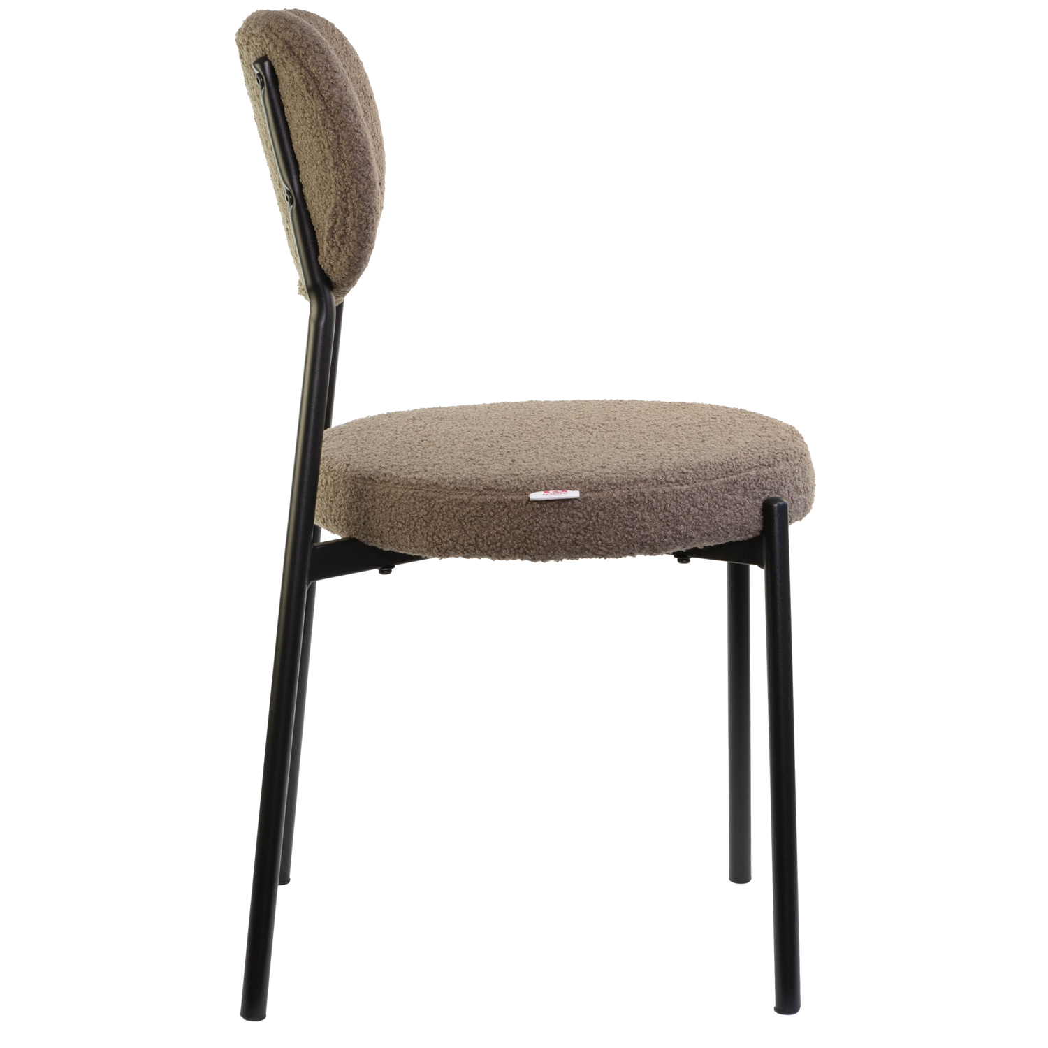 Marvin Sedia Chicago Teddy con Struttura in Metallo Nero Seduta Imbottita in Morbido Cotone Bouclé di Design Moderno per Casa Ufficio - 3