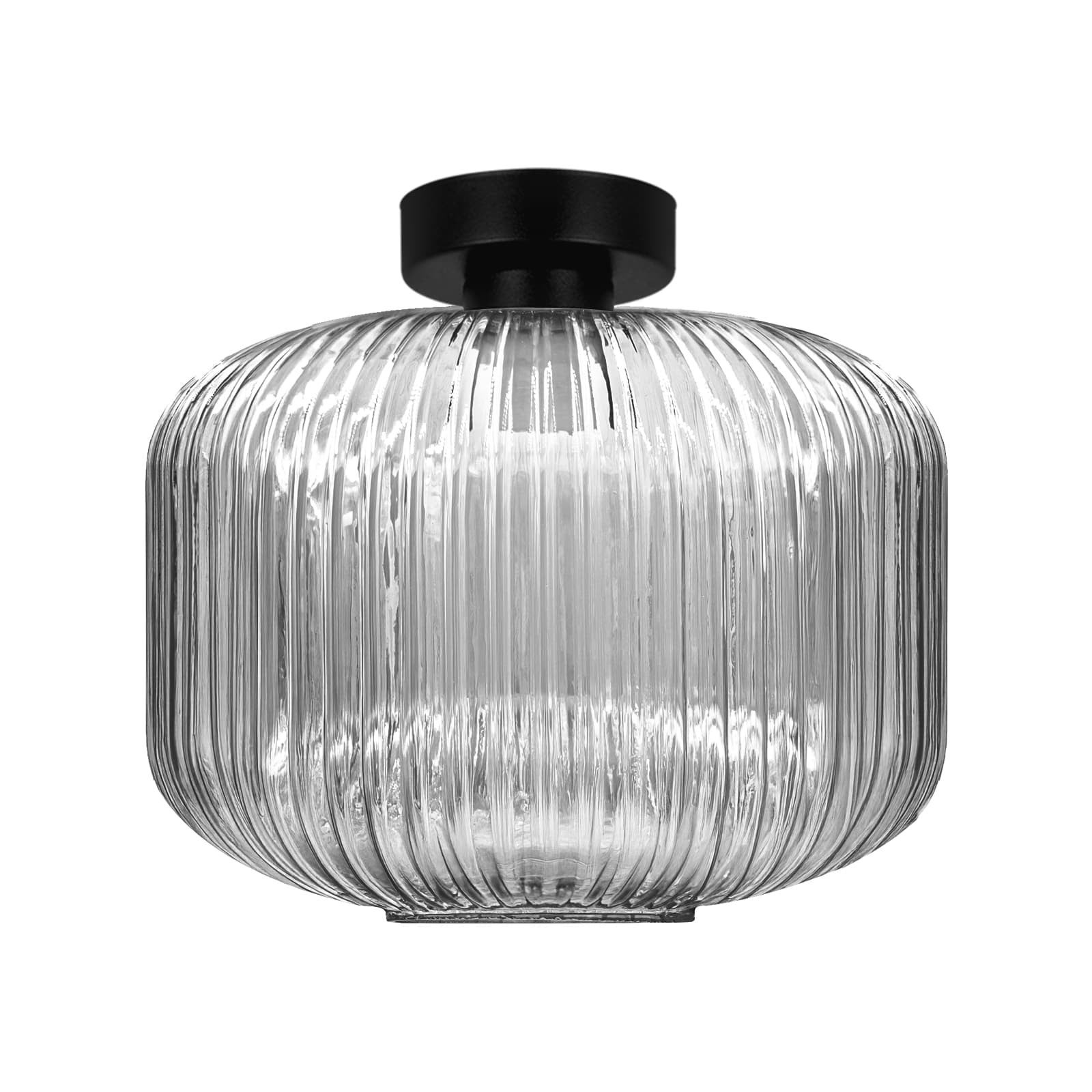 Lampa wisząca CAMPO czarna 1xE27x20W szkło wym:29x30x30cm IP20 Kaja
