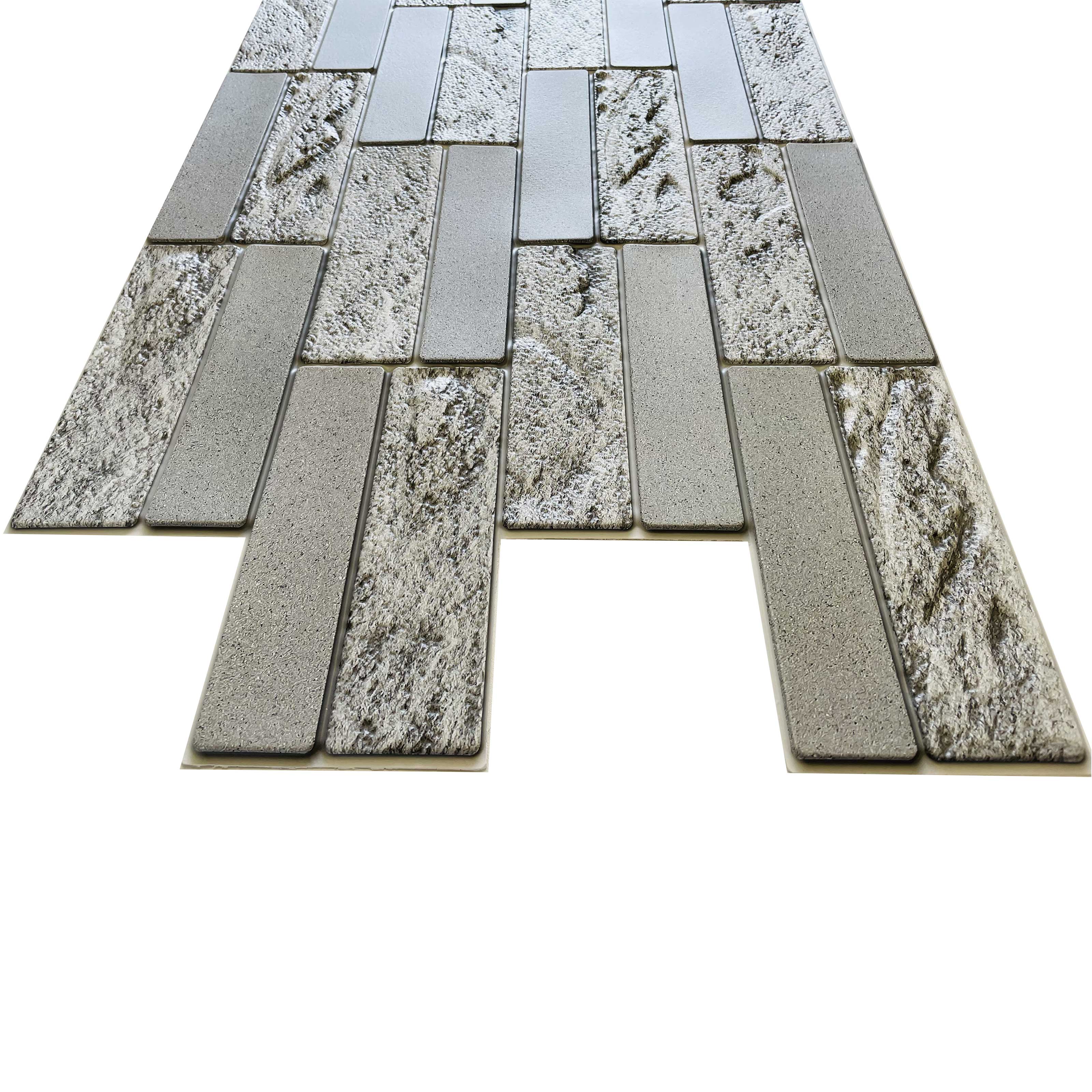 Panneaux muraux 3D en PVC effet pierre, ciment, faïence et bois. Réalistes et isolants. - 9927 (980 x 490 mm). - 8